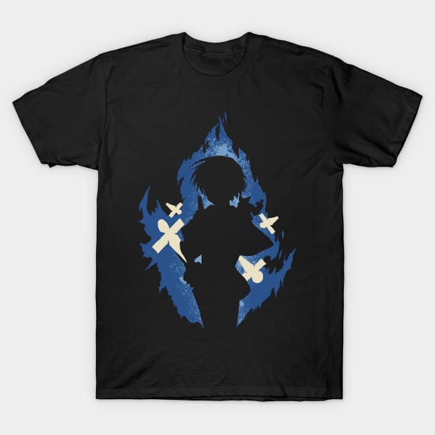 Seika Lamprogue Fire Aura with His Shikigami from The Reincarnation of the Strongest Exorcist in Another World or Saikyou Onmyouji no Isekai Tenseiki in Cool Simple Silhouette (Transparent) T-Shirt by Animangapoi